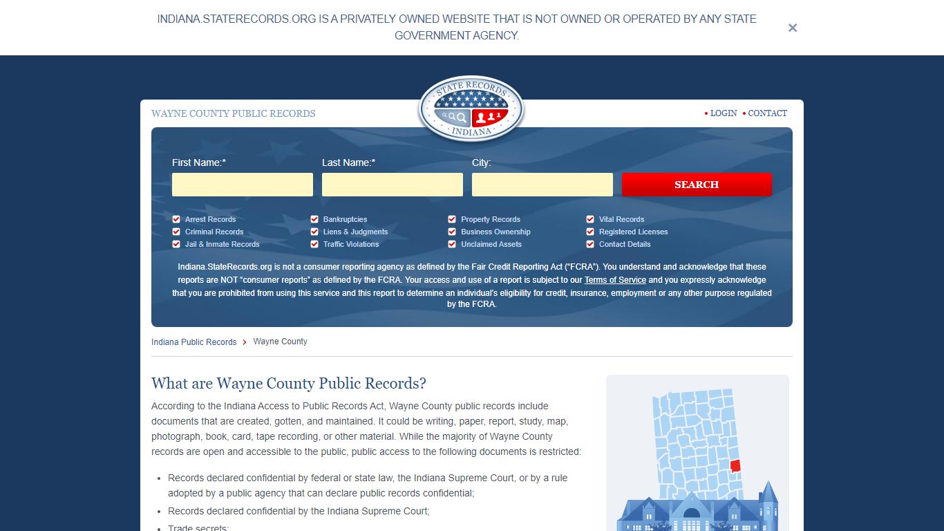 Wayne County Arrest, Court, and Public Records | StateRecords.org